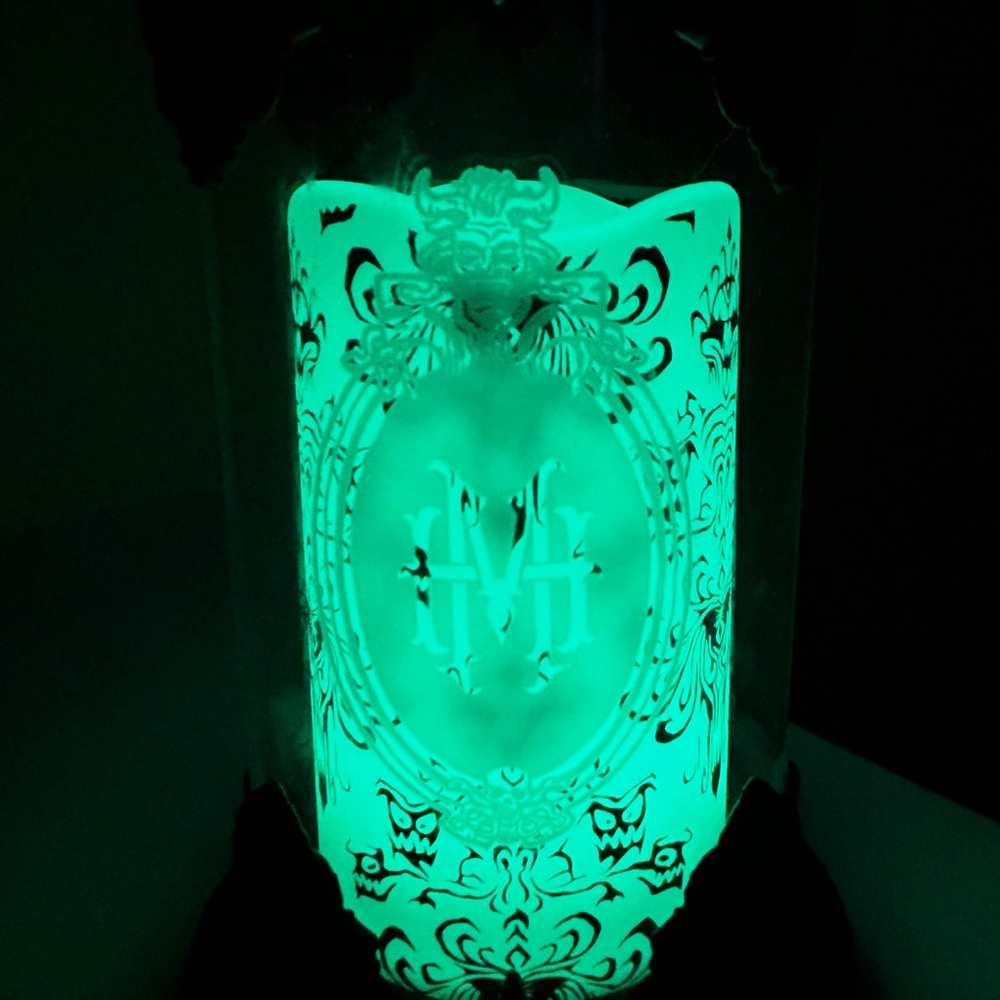 Disney Haunted Mansion Bat Hurricane Candle Holder - Color Changing - Picture 6 of 11